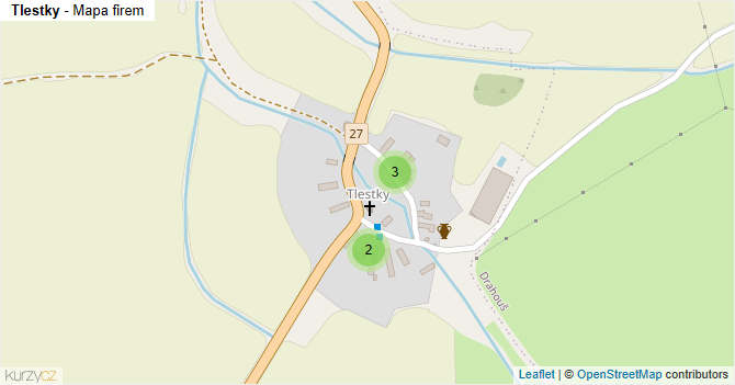 Tlestky - mapa firem
