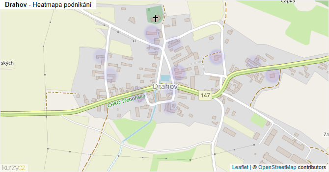 Drahov - mapa podnikání