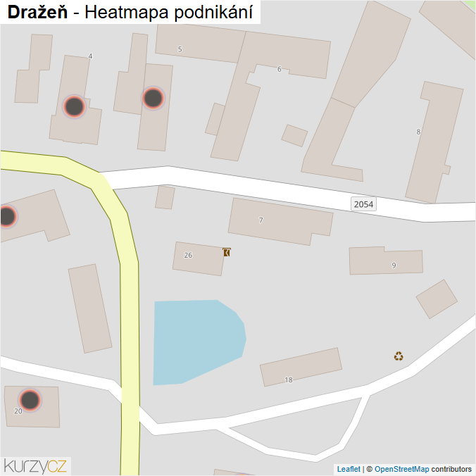 Mapa Dražeň - Firmy v obci.