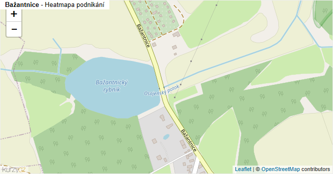 Bažantnice - mapa podnikání