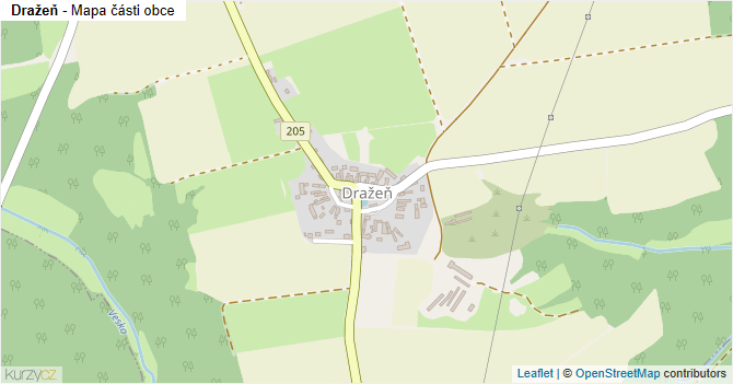 Dražeň - mapa části obce