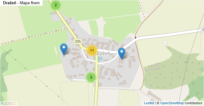 Dražeň - mapa firem