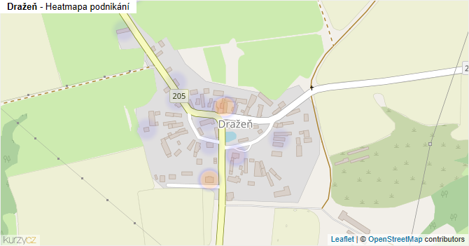 Dražeň - mapa podnikání