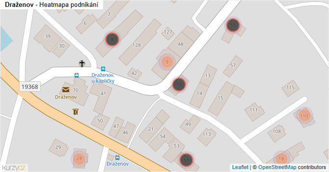 Draženov - mapa podnikání