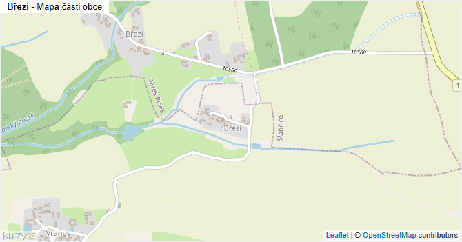 Březí - mapa části obce