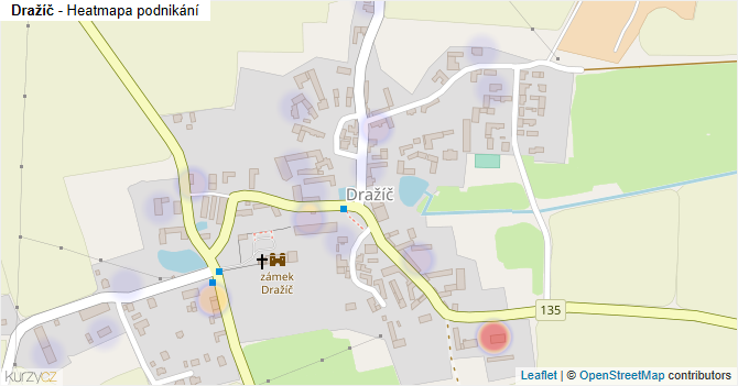 Dražíč - mapa podnikání