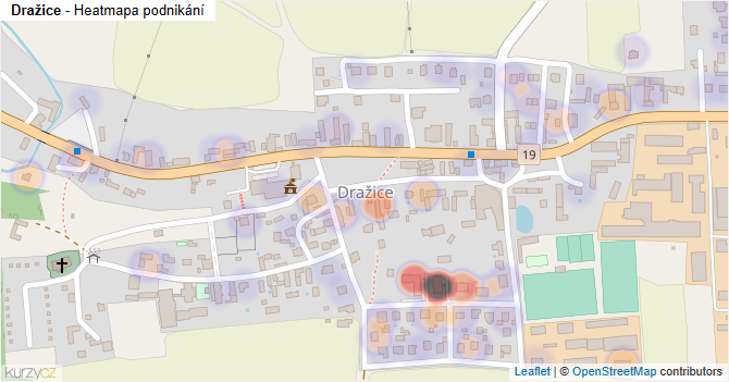 Dražice - mapa podnikání
