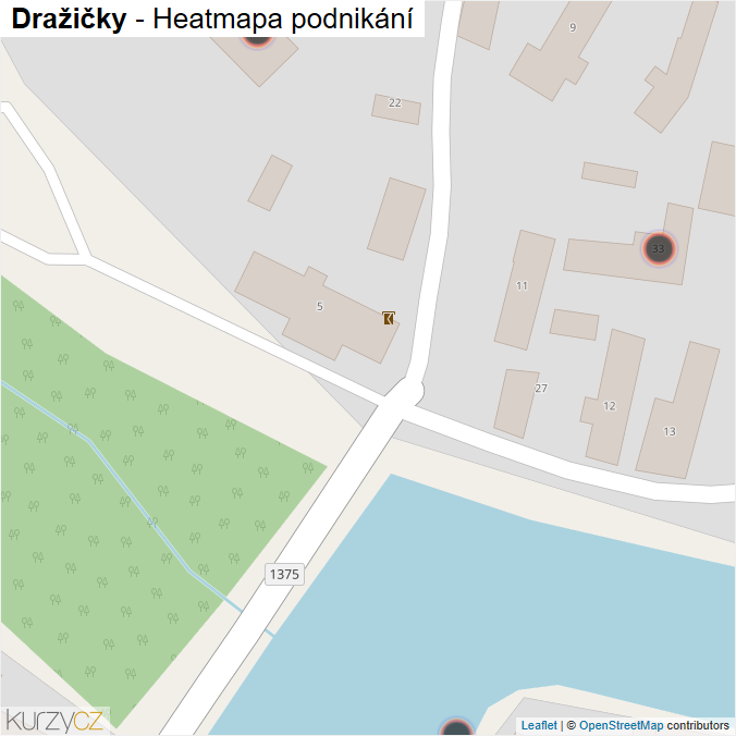 Mapa Dražičky - Firmy v obci.