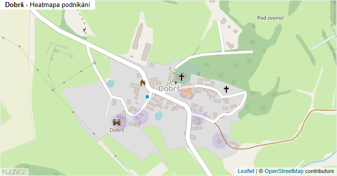 Dobrš - mapa podnikání