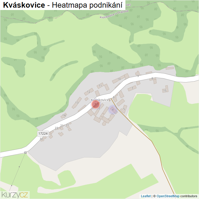 Mapa Kváskovice - Firmy v části obce.