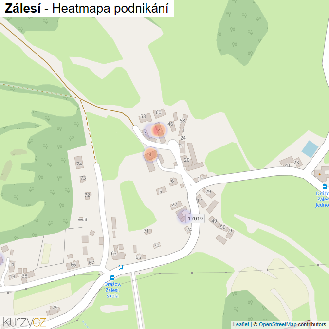 Mapa Zálesí - Firmy v části obce.