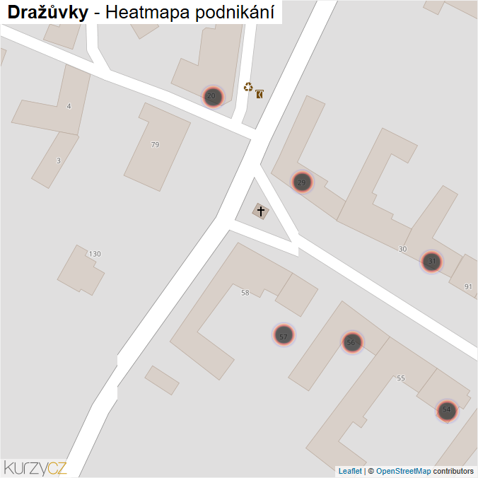Mapa Dražůvky - Firmy v obci.