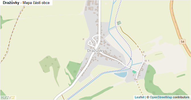 Dražůvky - mapa části obce