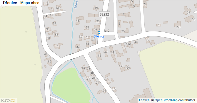 Dřenice - mapa obce