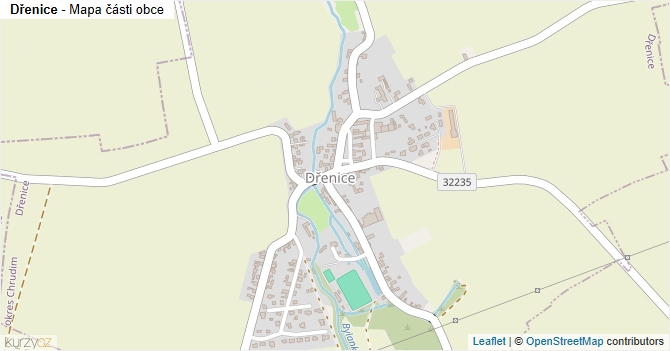Dřenice - mapa části obce