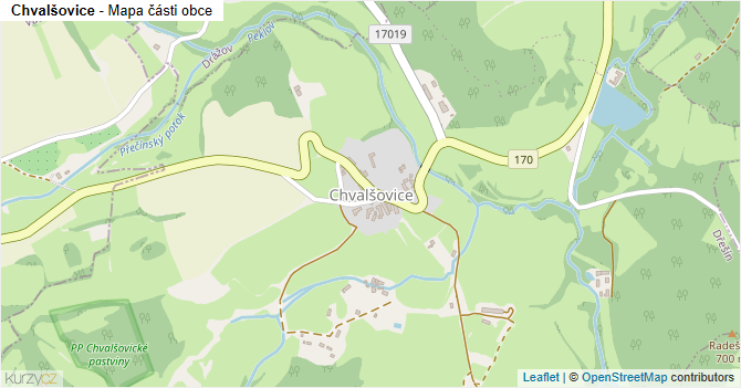 Chvalšovice - mapa části obce