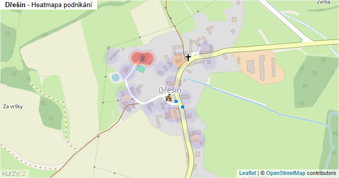 Dřešín - mapa podnikání