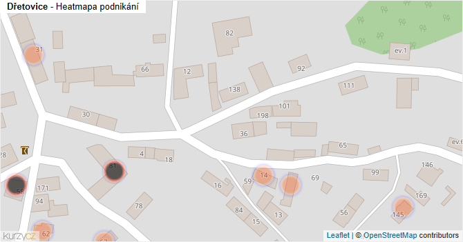 Dřetovice - mapa podnikání