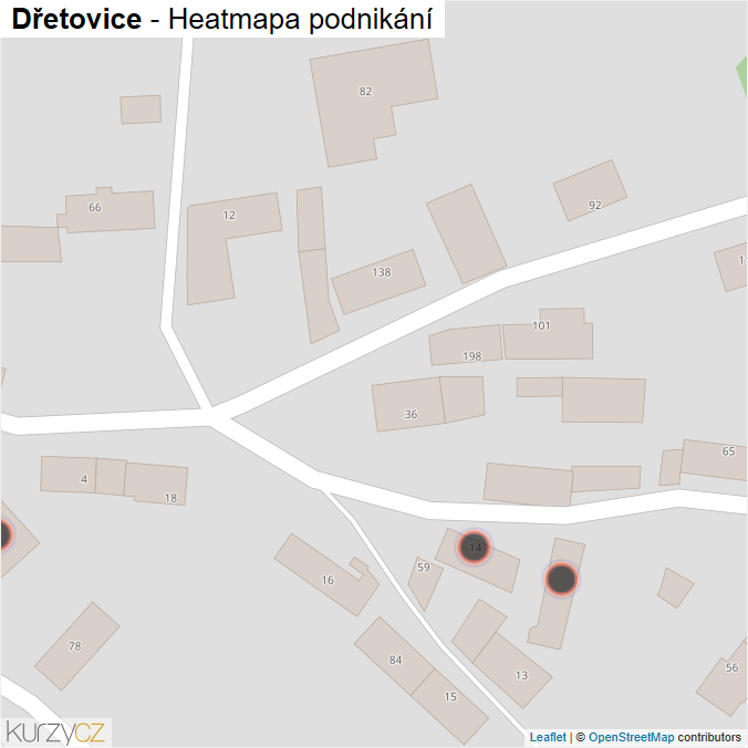 Mapa Dřetovice - Firmy v obci.