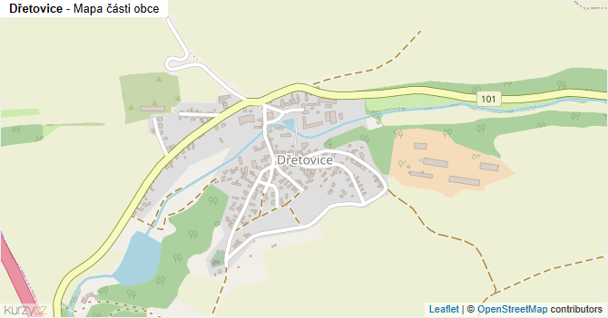 Dřetovice - mapa části obce