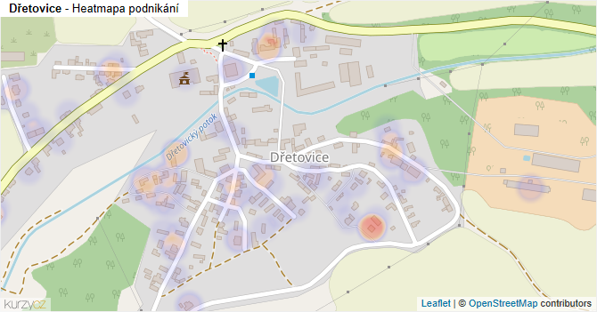 Dřetovice - mapa podnikání