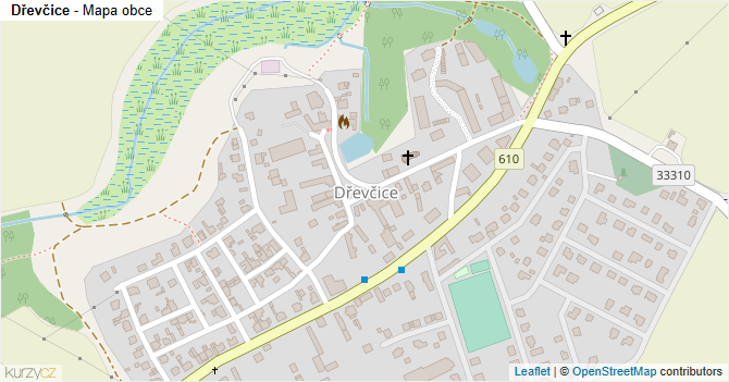 Dřevčice - mapa obce