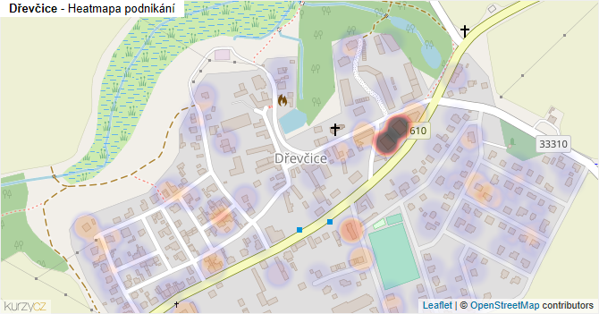 Dřevčice - mapa podnikání