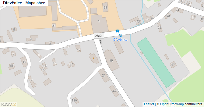 Dřevěnice - mapa obce