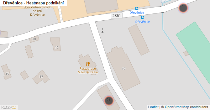 Dřevěnice - mapa podnikání