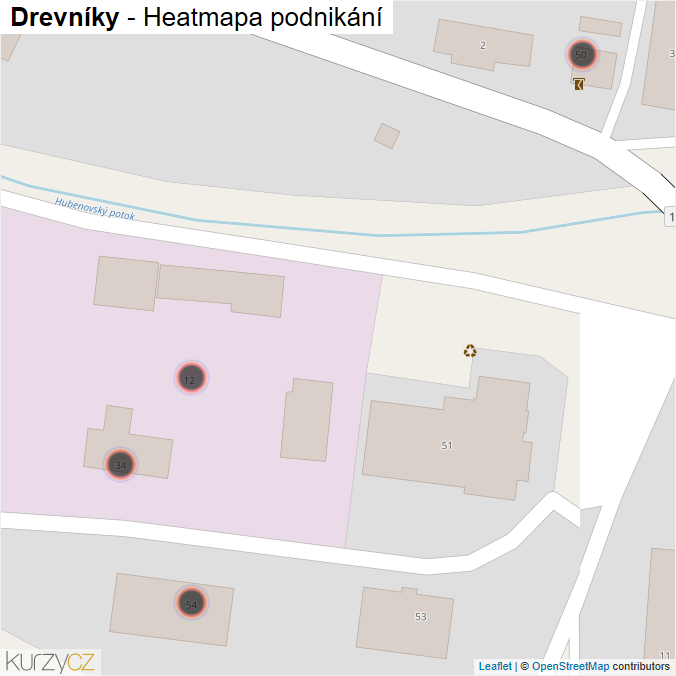 Mapa Drevníky - Firmy v obci.