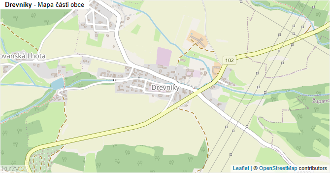Drevníky - mapa části obce