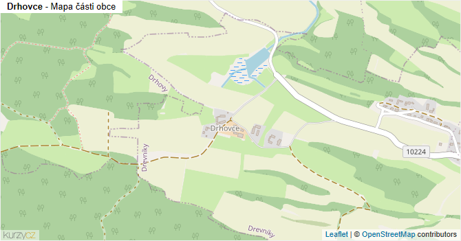 Drhovce - mapa části obce