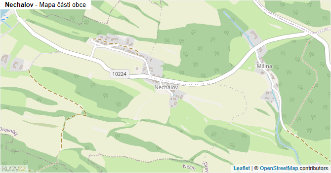 Nechalov - mapa části obce