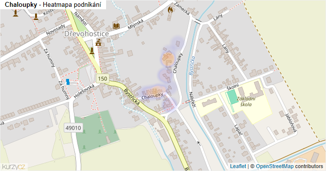 Chaloupky - mapa podnikání