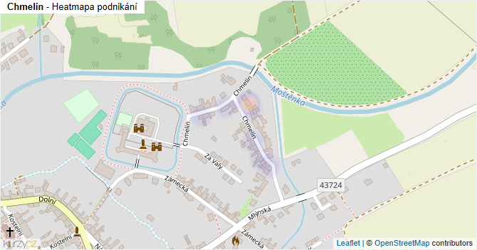 Chmelín - mapa ulice