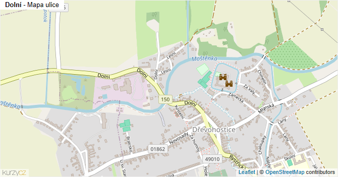 Dolní - mapa ulice