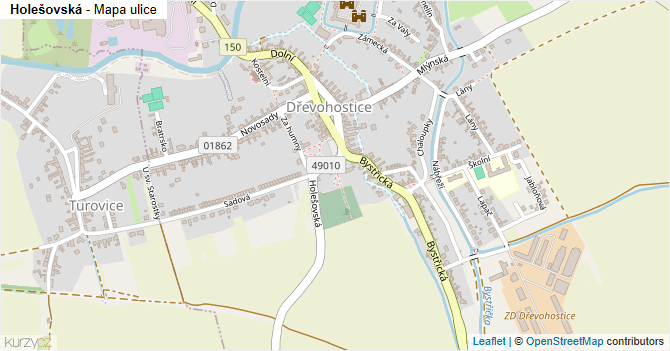 Holešovská - mapa ulice