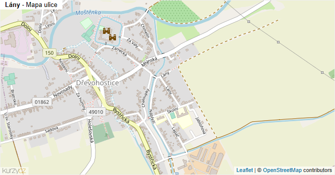 Lány - mapa ulice