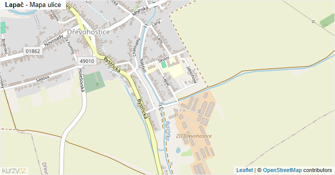 Lapač - mapa ulice