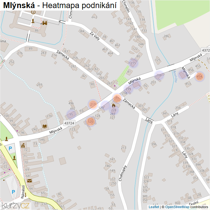 Mapa Mlýnská - Firmy v ulici.