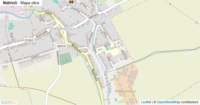 Nábřeží - mapa ulice