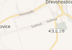 Sadová v obci Dřevohostice - mapa ulice