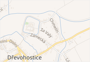 Za Valy v obci Dřevohostice - mapa ulice
