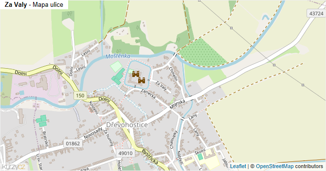 Za Valy - mapa ulice
