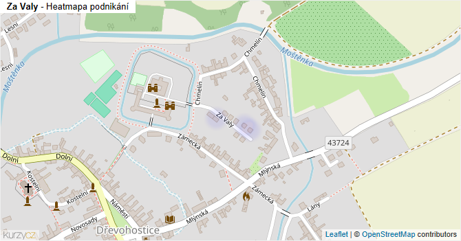 Za Valy - mapa podnikání