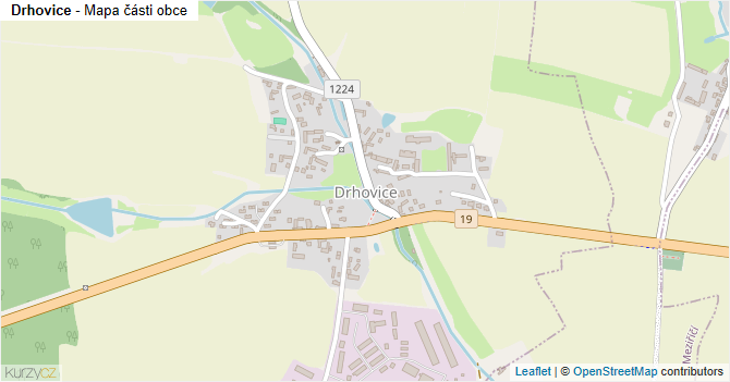 Drhovice - mapa části obce