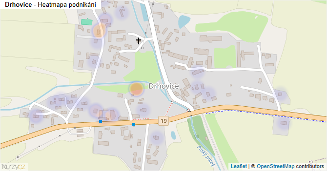 Drhovice - mapa podnikání