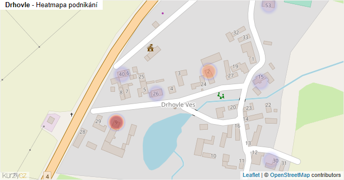 Drhovle - mapa podnikání