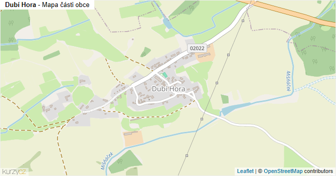 Dubí Hora - mapa části obce