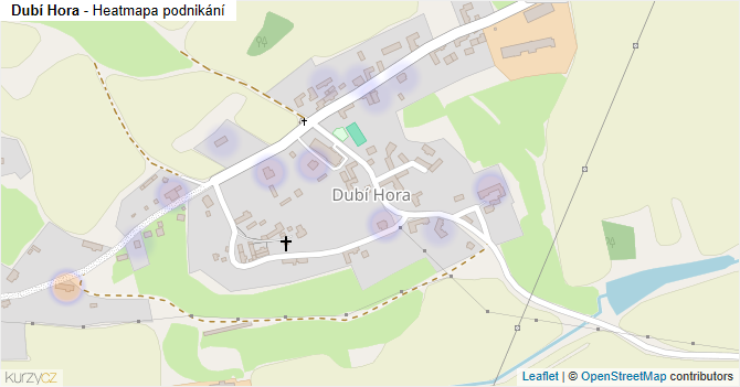 Dubí Hora - mapa podnikání